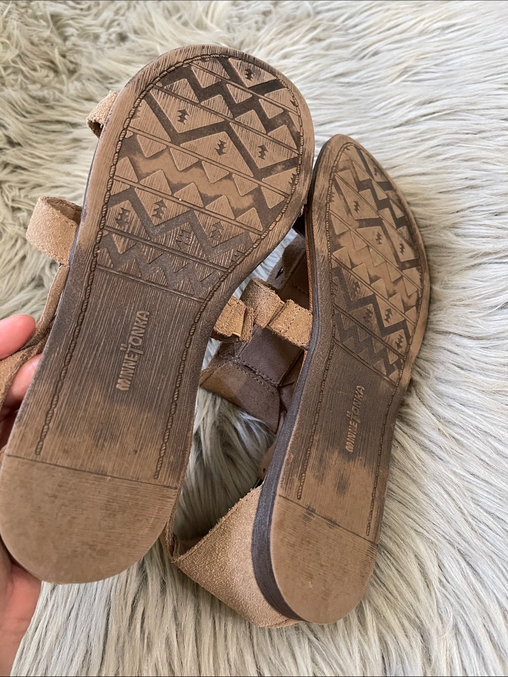 Minnetonka Tan Suede Fringe Sandals - Picture 4 of 4
